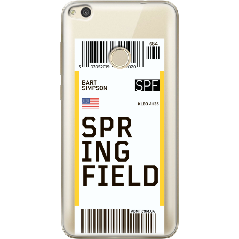 Прозрачный чехол Uprint Honor 8 Lite Ticket Springfield