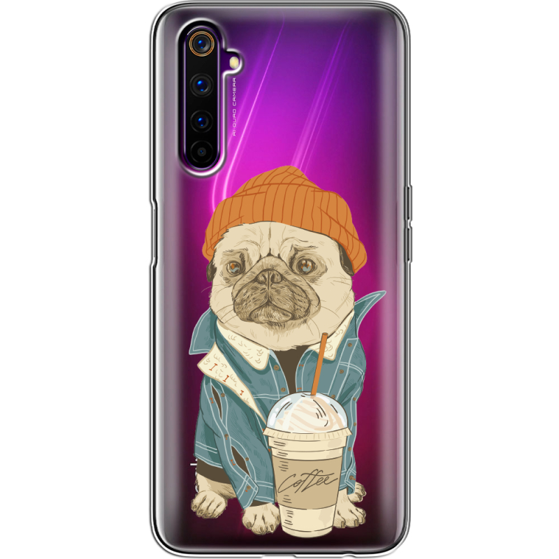 Прозрачный чехол BoxFace Realme 6 Pro Dog Coffeeman