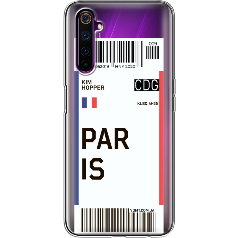 Прозрачный чехол BoxFace Realme 6 Pro Ticket Paris