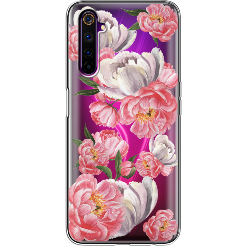 Прозрачный чехол BoxFace Realme 6 Pro Peony Watercolor Style