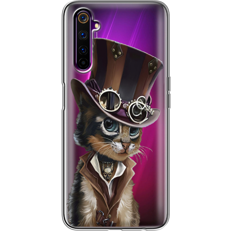 Прозрачный чехол BoxFace Realme 6 Pro Steampunk Cat