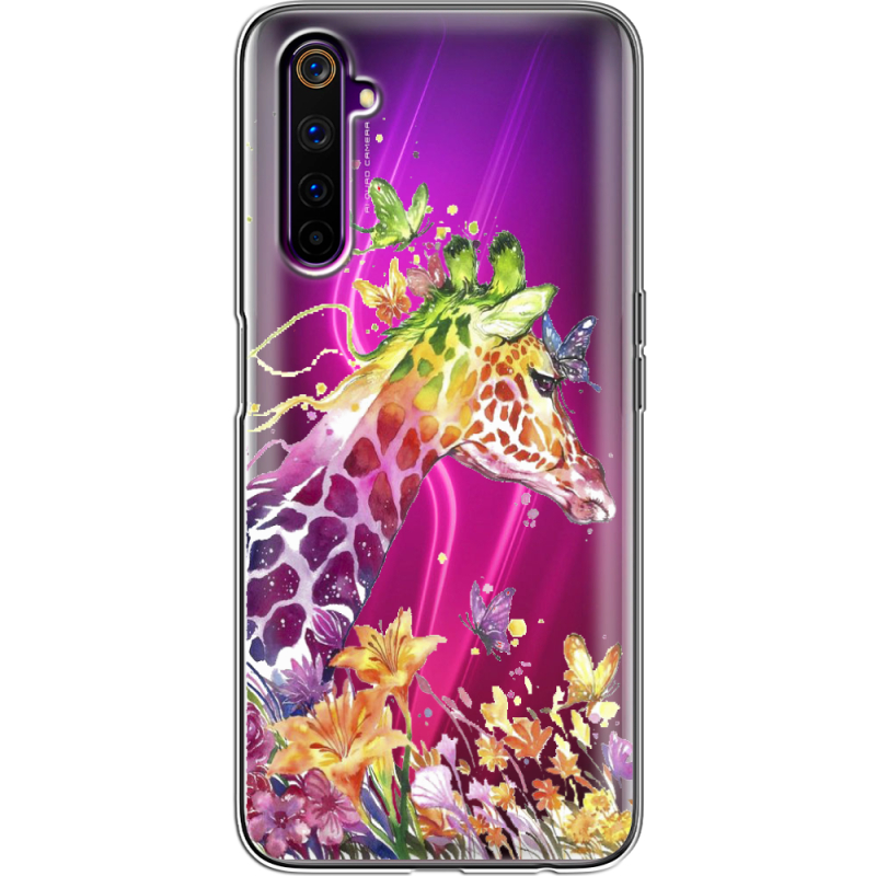 Прозрачный чехол BoxFace Realme 6 Pro Colorful Giraffe