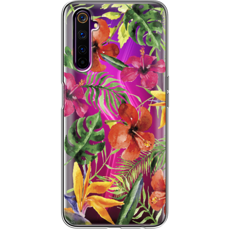 Прозрачный чехол BoxFace Realme 6 Pro Tropical Flowers