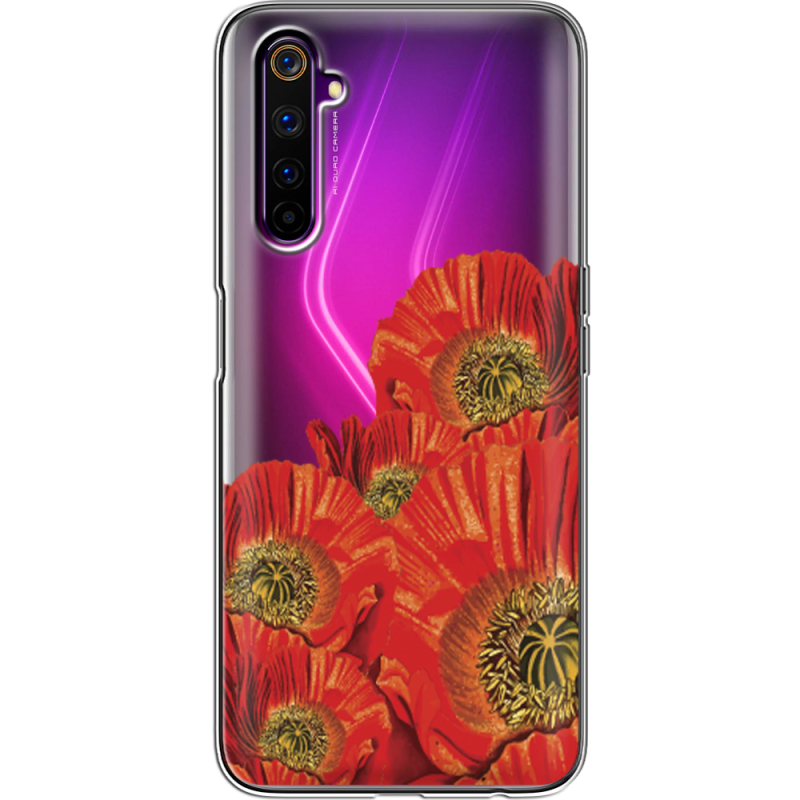 Прозрачный чехол BoxFace Realme 6 Pro Red Poppies