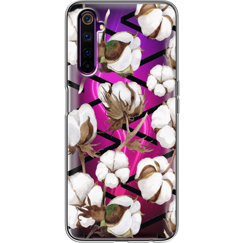 Прозрачный чехол BoxFace Realme 6 Pro Cotton flowers