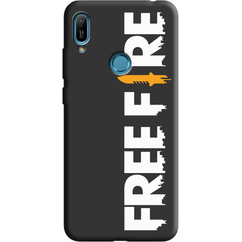 Черный чехол Uprint Huawei Y6 Prime 2019 Free Fire White Logo