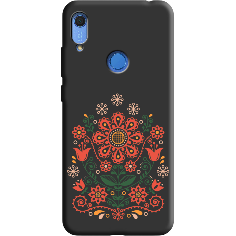 Черный чехол BoxFace Huawei Y6s Ukrainian Ornament