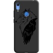 Черный чехол BoxFace Huawei Y6s Wolf and Raven