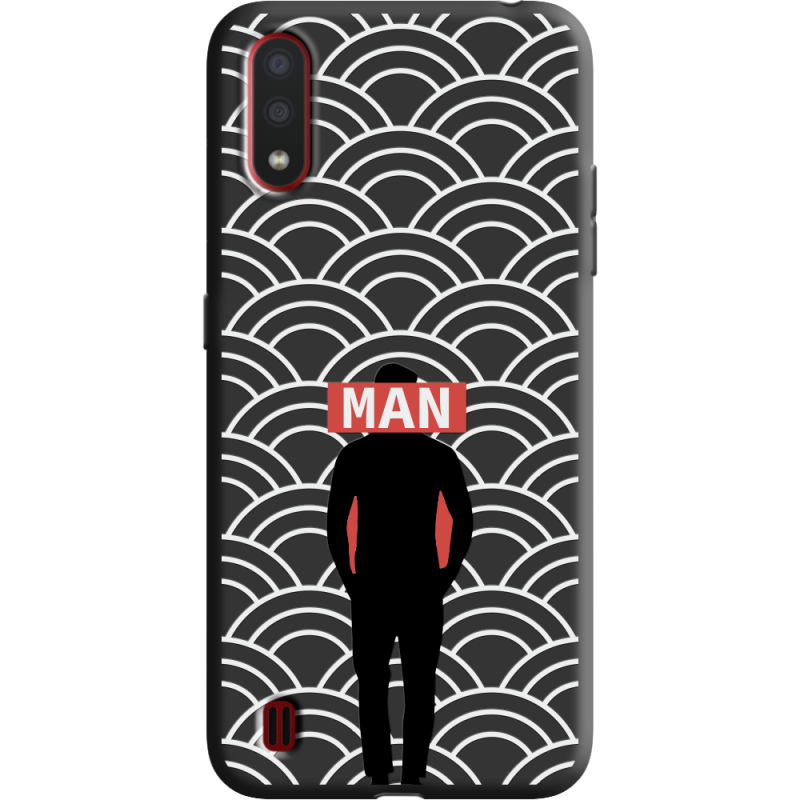 Черный чехол BoxFace Samsung A015 Galaxy A01 Man Pattern