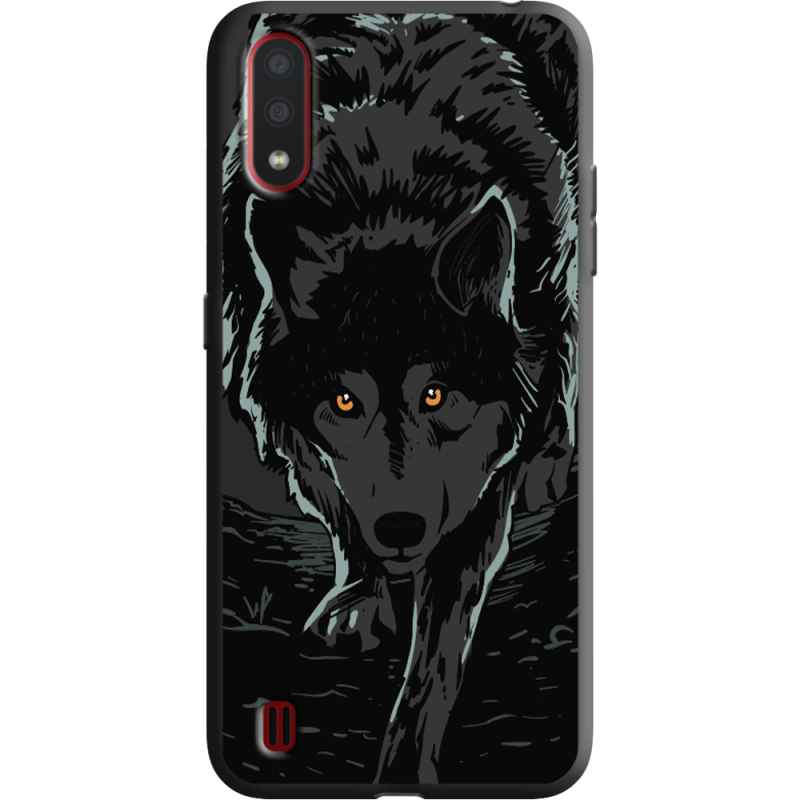 Черный чехол BoxFace Samsung A015 Galaxy A01 Wolf