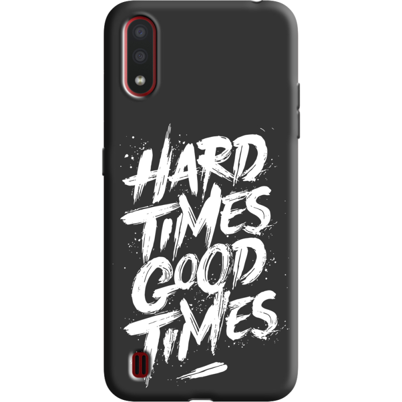 Черный чехол BoxFace Samsung A015 Galaxy A01 Hard Times Good Times