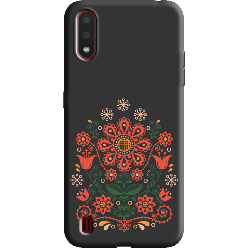 Черный чехол BoxFace Samsung A015 Galaxy A01 Ukrainian Ornament