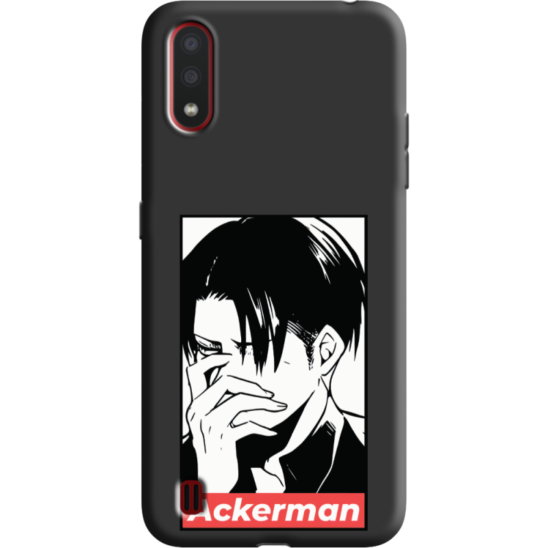 Черный чехол BoxFace Samsung A015 Galaxy A01 Attack On Titan - Ackerman