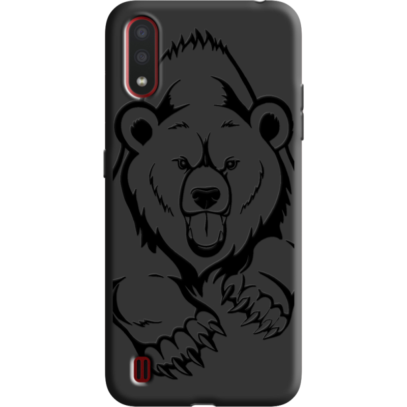 Черный чехол BoxFace Samsung A015 Galaxy A01 Grizzly Bear