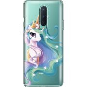Чехол со стразами OnePlus 8 Unicorn Queen