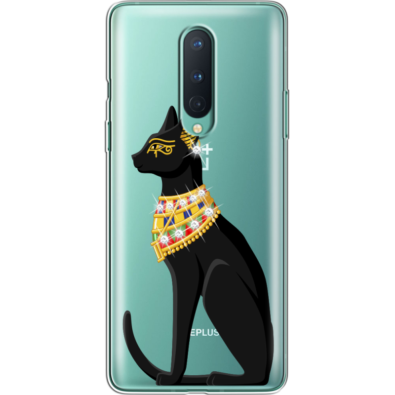 Чехол со стразами OnePlus 8 Egipet Cat