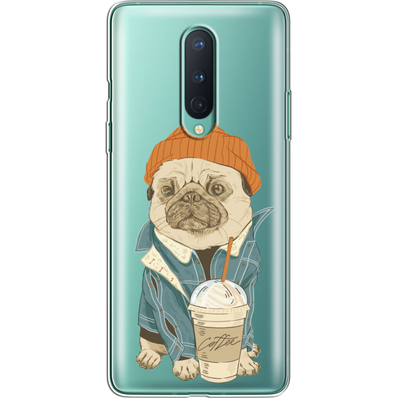 Прозрачный чехол BoxFace OnePlus 8 Dog Coffeeman