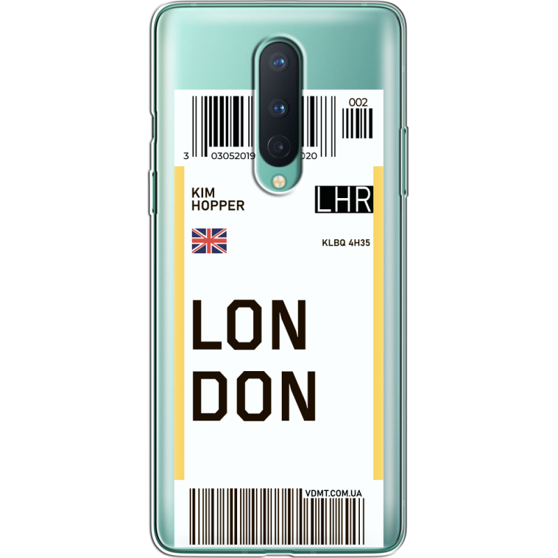 Прозрачный чехол BoxFace OnePlus 8 Ticket London