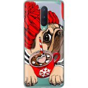 Прозрачный чехол BoxFace OnePlus 8 Winter Puggy