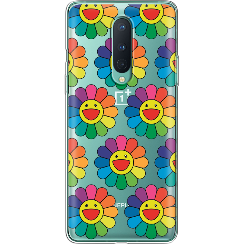 Прозрачный чехол BoxFace OnePlus 8 Hippie Flowers