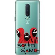 Прозрачный чехол BoxFace OnePlus 8 siquid game люди в красном