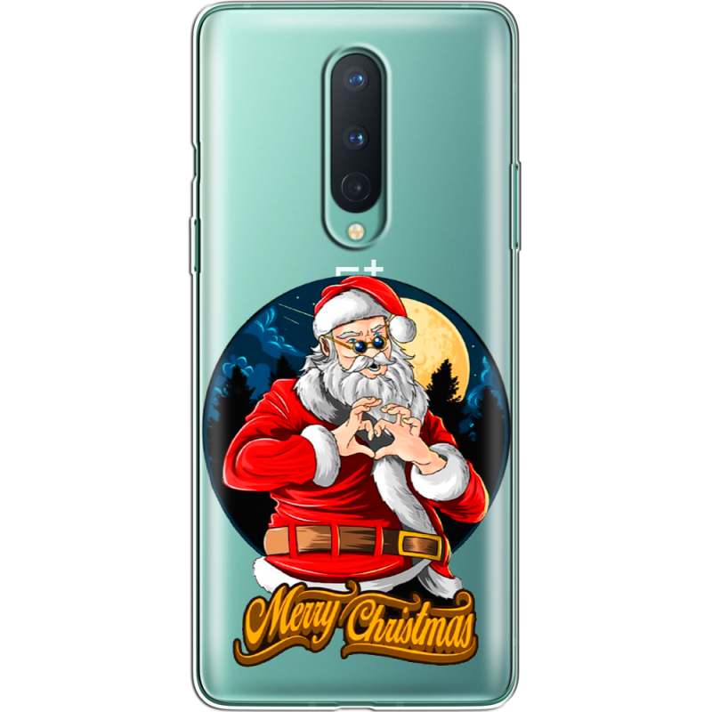 Прозрачный чехол BoxFace OnePlus 8 Cool Santa