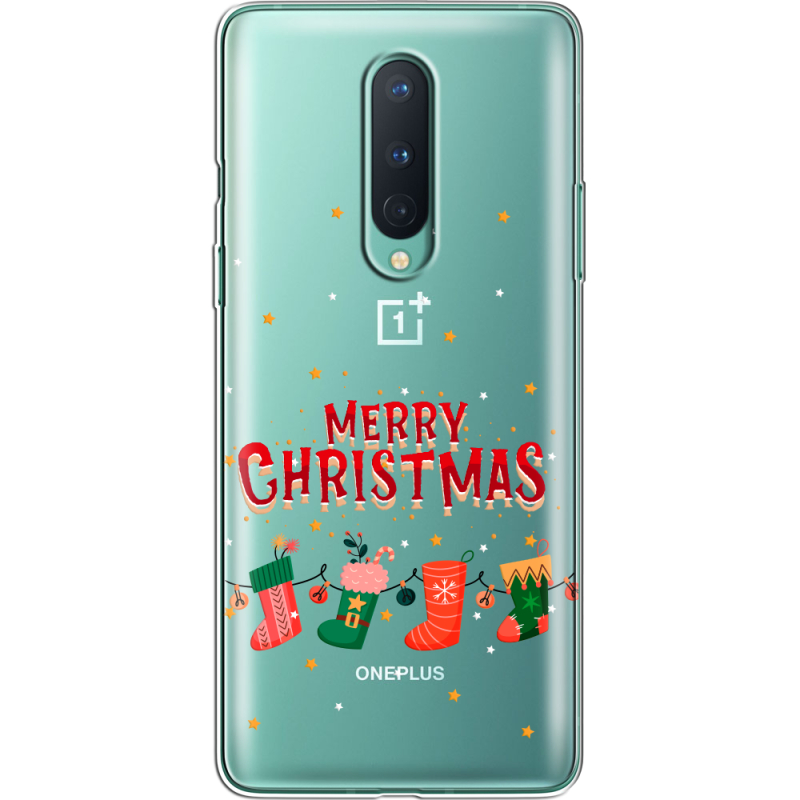 Прозрачный чехол BoxFace OnePlus 8 Merry Christmas