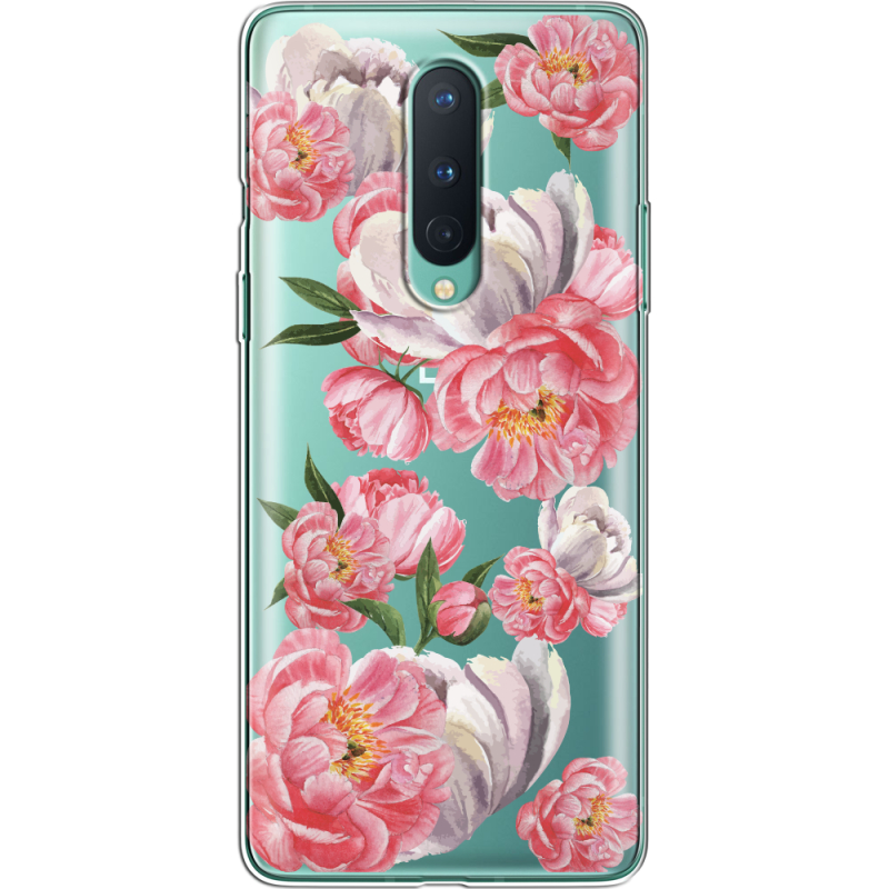 Прозрачный чехол BoxFace OnePlus 8 Peony Watercolor Style