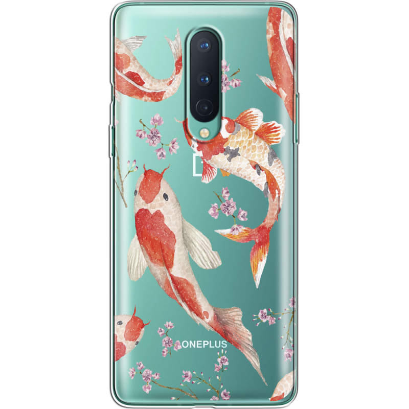 Прозрачный чехол BoxFace OnePlus 8 Japanese Koi Fish