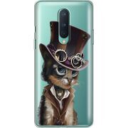 Прозрачный чехол BoxFace OnePlus 8 Steampunk Cat