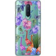 Прозрачный чехол BoxFace OnePlus 8 Flamingo