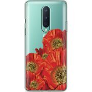 Прозрачный чехол BoxFace OnePlus 8 Red Poppies