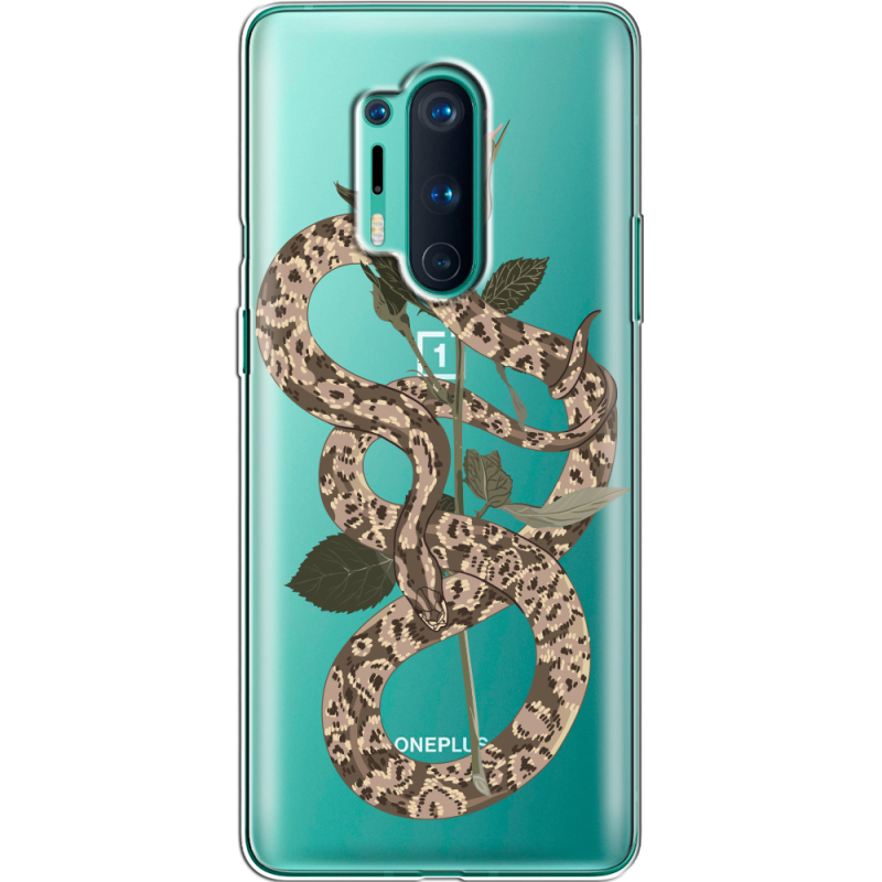 Прозрачный чехол BoxFace OnePlus 8 Pro Glamor Snake