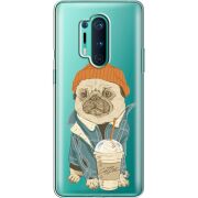 Прозрачный чехол BoxFace OnePlus 8 Pro Dog Coffeeman