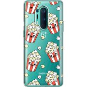 Прозрачный чехол BoxFace OnePlus 8 Pro с 3D-глазками Popcorn