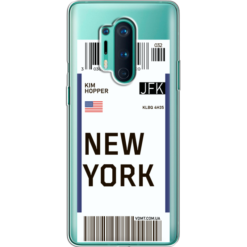 Прозрачный чехол BoxFace OnePlus 8 Pro Ticket New York