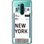 Прозрачный чехол BoxFace OnePlus 8 Pro Ticket New York