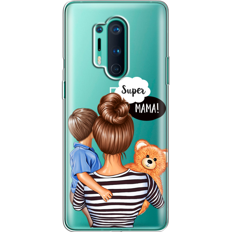 Прозрачный чехол BoxFace OnePlus 8 Pro Super Mama and Son