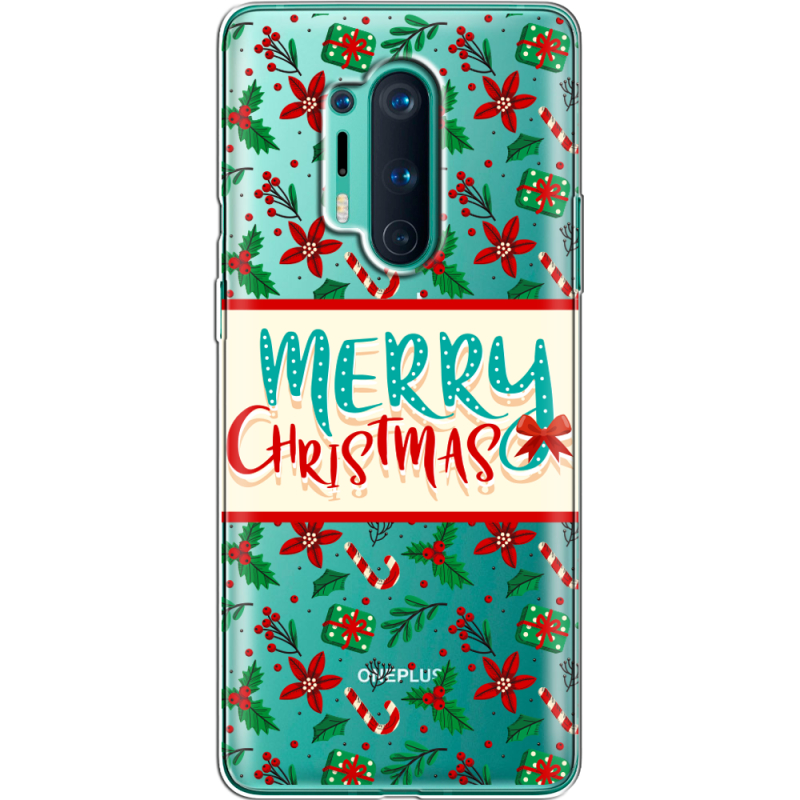 Прозрачный чехол BoxFace OnePlus 8 Pro Vintage Christmas Pattern