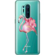 Прозрачный чехол BoxFace OnePlus 8 Pro Floral Flamingo