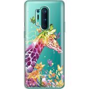 Прозрачный чехол BoxFace OnePlus 8 Pro Colorful Giraffe