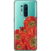 Прозрачный чехол BoxFace OnePlus 8 Pro Red Poppies