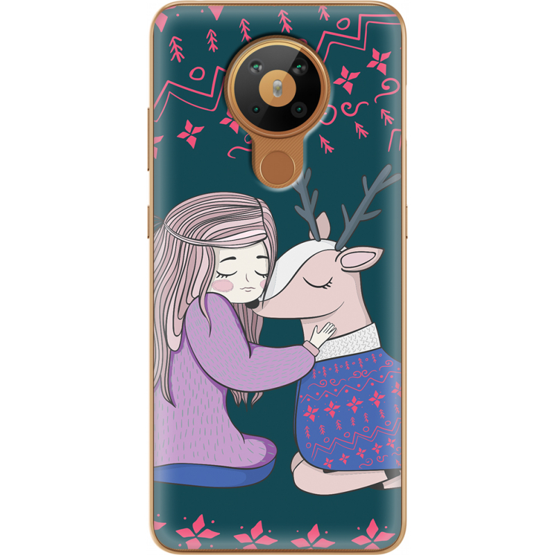 Чехол BoxFace Nokia 5.3 Girl and deer