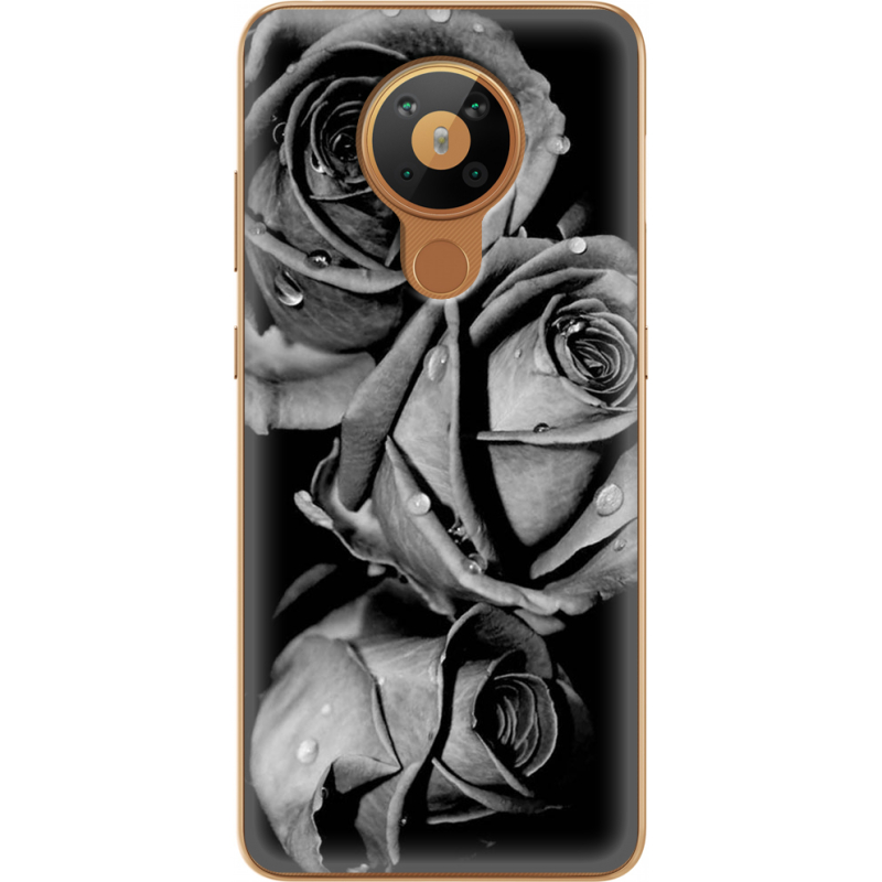 Чехол BoxFace Nokia 5.3 Black and White Roses