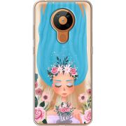 Прозрачный чехол BoxFace Nokia 5.3 Blue Hair