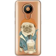 Прозрачный чехол BoxFace Nokia 5.3 Dog Coffeeman