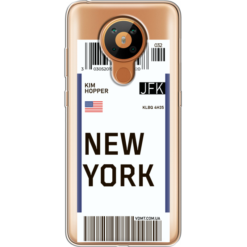 Прозрачный чехол BoxFace Nokia 5.3 Ticket New York