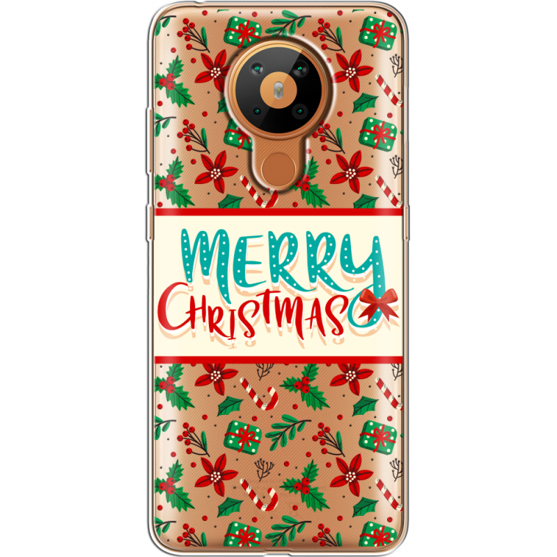 Прозрачный чехол BoxFace Nokia 5.3 Vintage Christmas Pattern