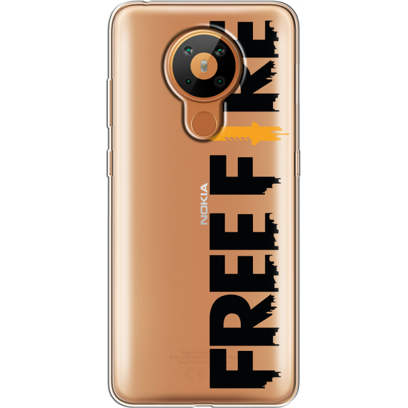 Прозрачный чехол BoxFace Nokia 5.3 Free Fire Black Logo
