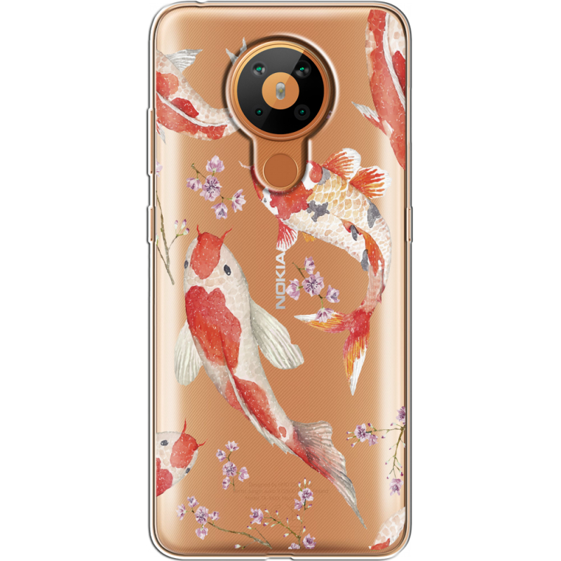 Прозрачный чехол BoxFace Nokia 5.3 Japanese Koi Fish